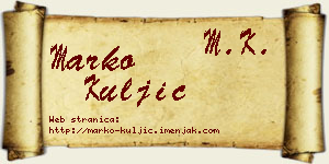 Marko Kuljić vizit kartica